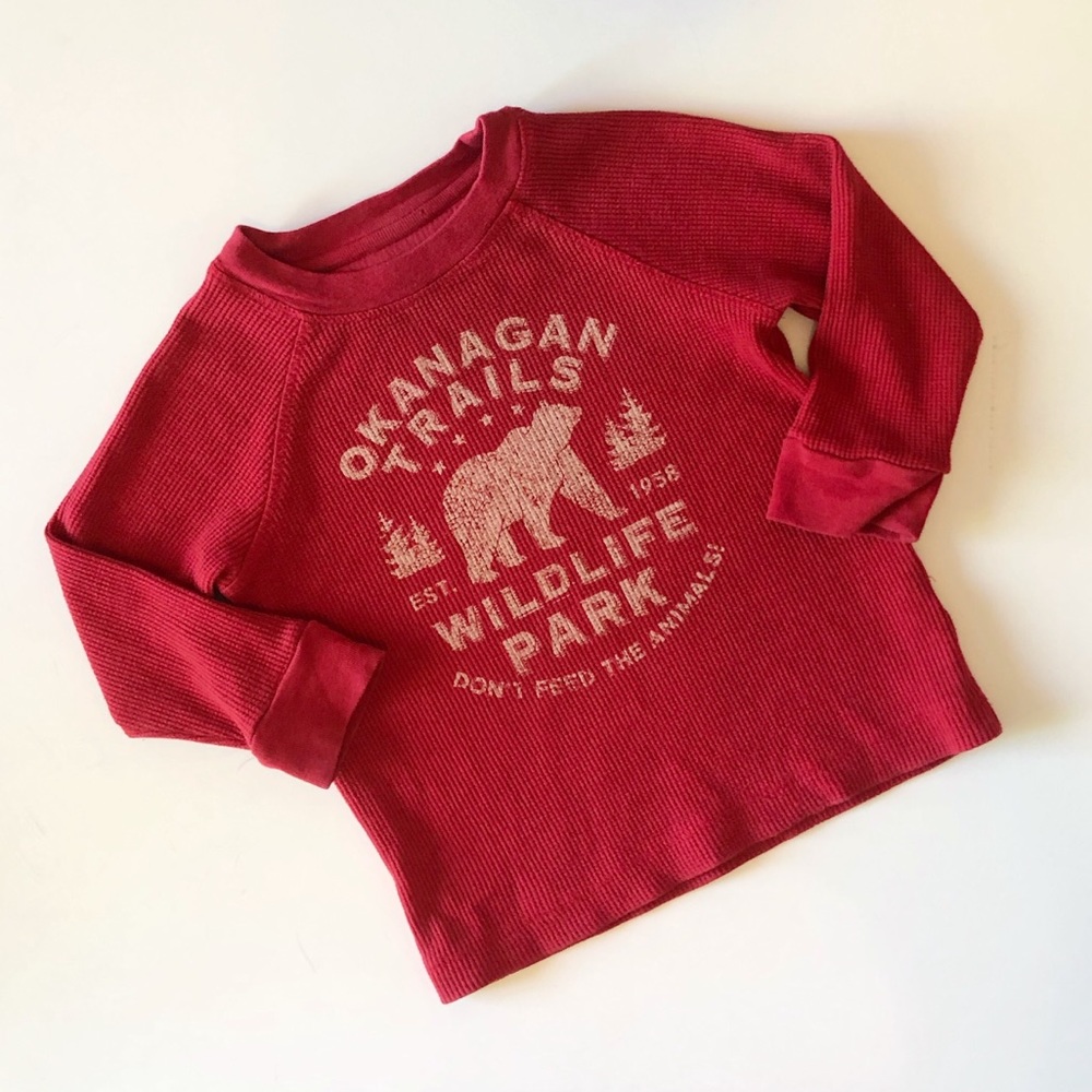 JOE FRESH 2T RED LONG SLEEVE “OKANAGAN TRAILS WILD